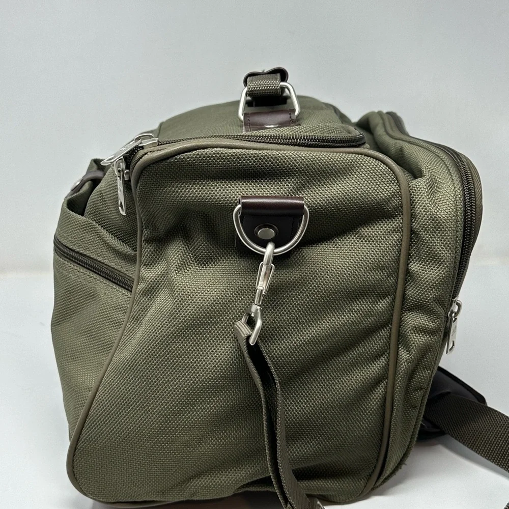 Vintage American Tourister 14”x10”x7” Luggage Carry On Duffle Bag Green Z2